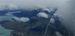 view outside the cockpit -  Glacier Viedma